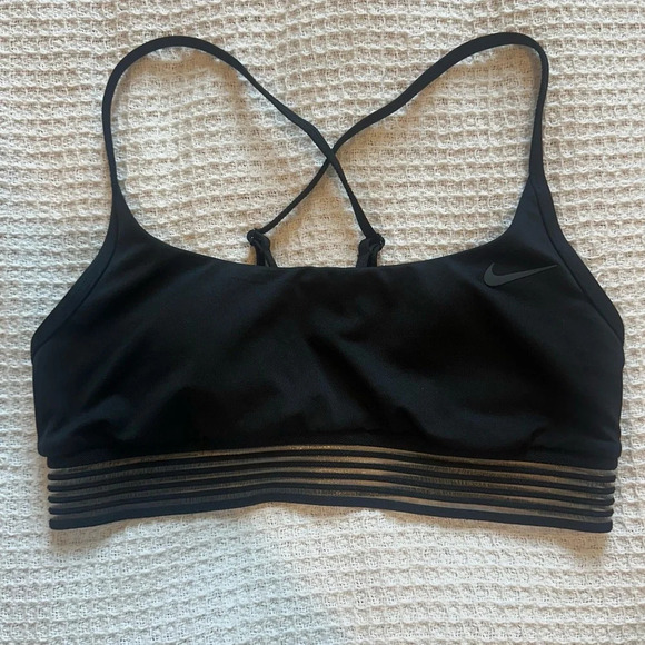 Nike Women Cross-Back Swim Top Size XS black on black bikini top - Picture 2 of 4